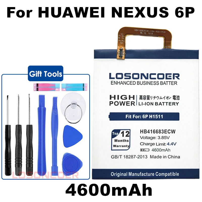 LOSONCOER 4600 мАч HB416683ECW батареи для huawei Google Ascend Nexus 6P батарея H1511 H1512|battery for samsung s5|battery