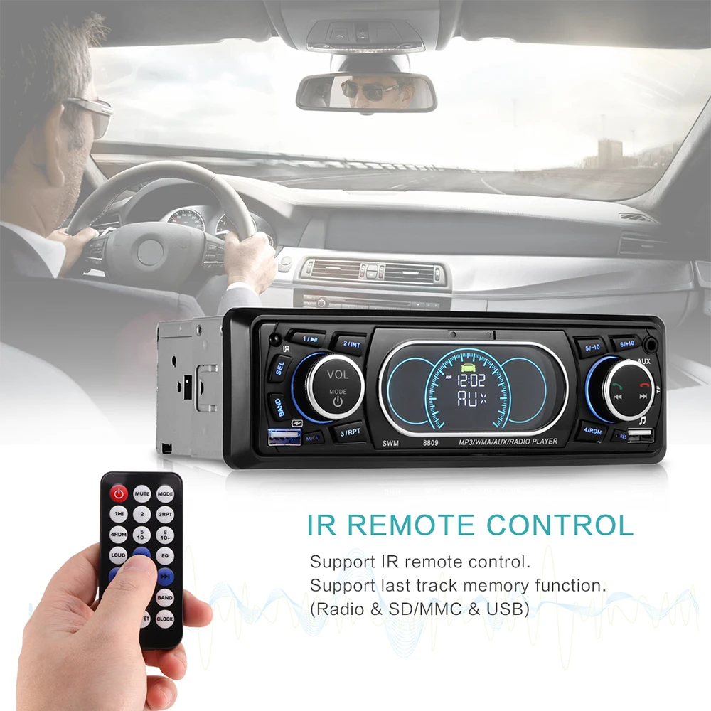 Onever 1 Din автомобильный стерео аудио MP3 радио плеер Bluetooth Автомобильный Поддержка