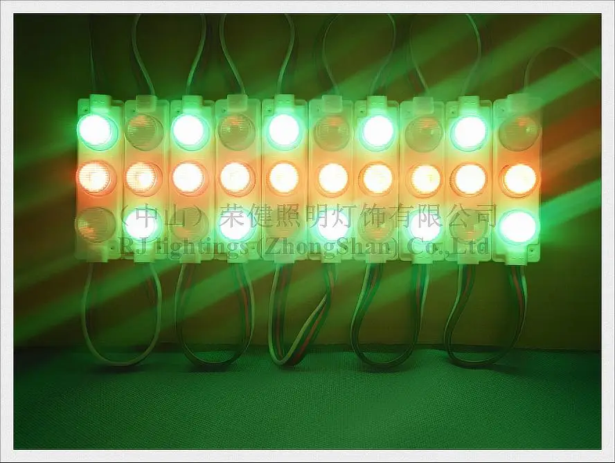 3 светодиодный 3 Вт SMD3030 RGB светодиодный модуль, светильник, задний светильник с объективом, светильник для коробок DC12V 75 мм* 20 мм 3 Вт 360lm алюминиевая печатная плата