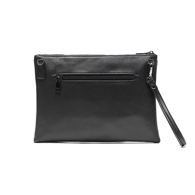 New iPad Men Shoulder Bag Solid Personality Prince Pattern Pu Leather Zipper Handbag Wrist For Boys |