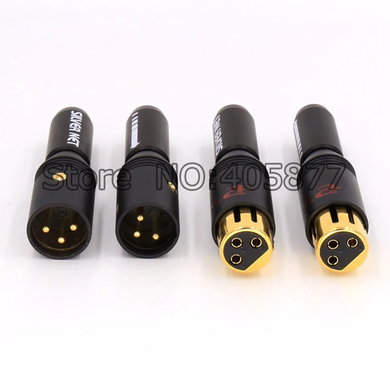 

Hi-End Gold Plated XLR Connector Plug Audio balance XLR 3 Pin Plug Cable Mount Balanced Audio Connector Male or Female 4 pcs