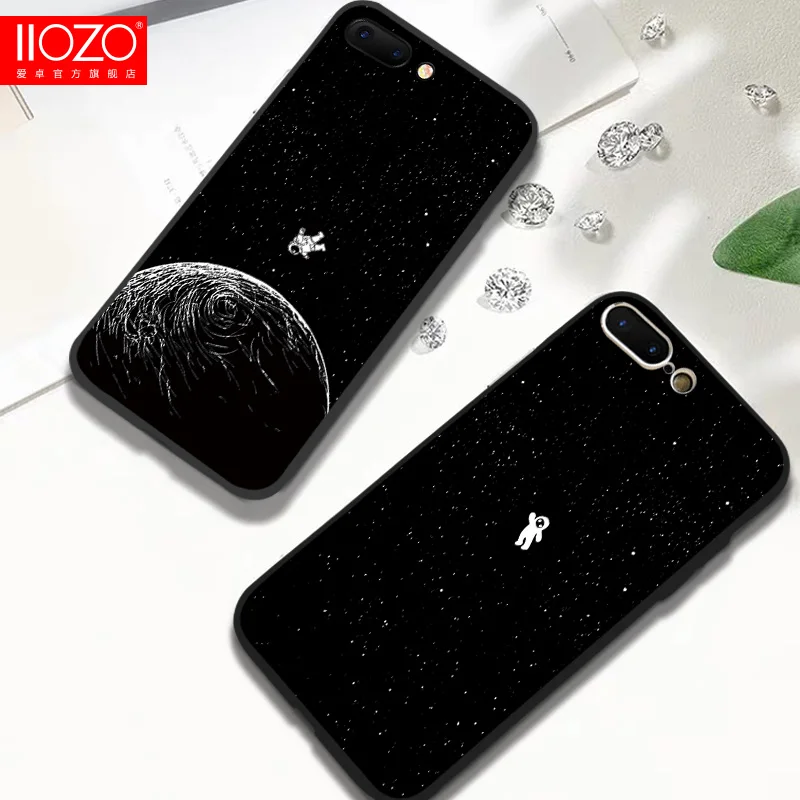 IIOZO космические Мягкие силиконовые чехлы для телефонов iphone 7 8X6 7plus XR XS Max Moon астронавт простая матовая тонкая задняя крышка