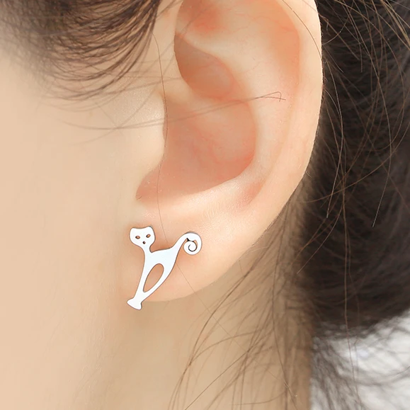 Серьги в виде животных слоны кошки собаки единороги и т. Д. из нержавеющей стали