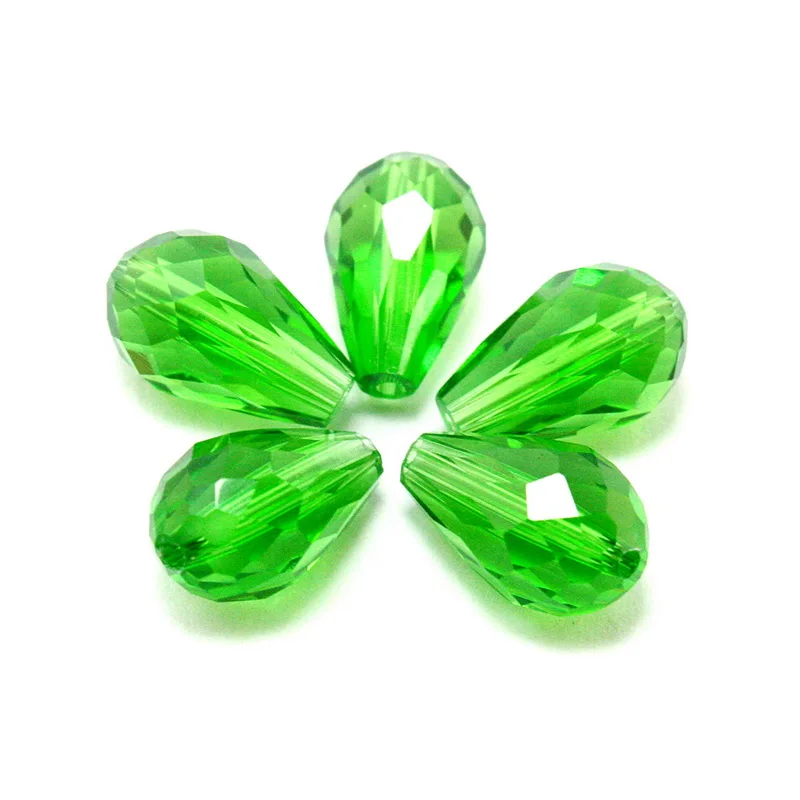 Лидер продаж прибл. 10 шт./лот граненые стеклянные шарики 10х15 мм в форме слезы