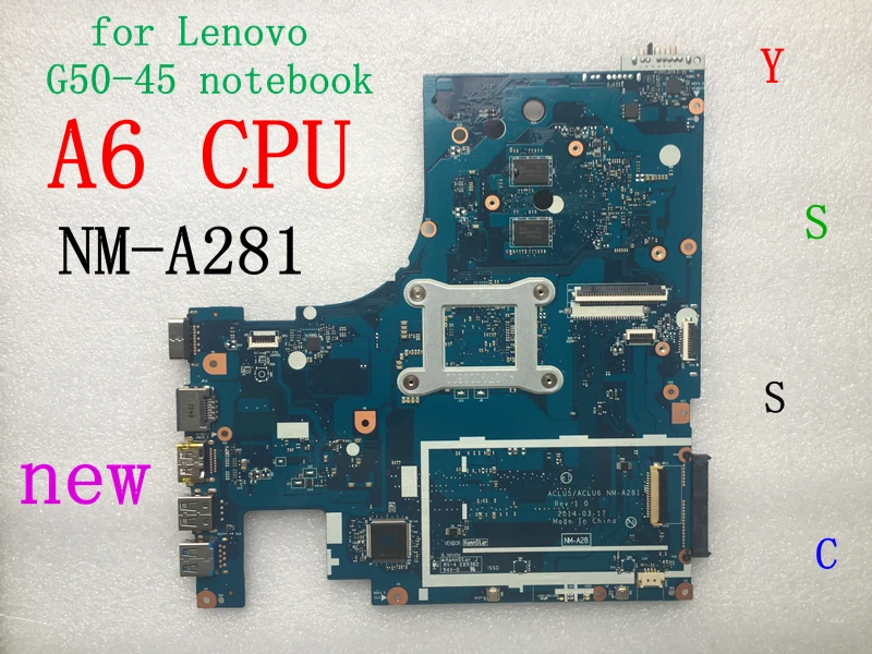 XCMCU новая NM-A281 материнская плата для ноутбука lenovo G50-45(для процессора amd A6-6310+ видеокарты R4 GPU 2 Гб) ТЕСТ ОК