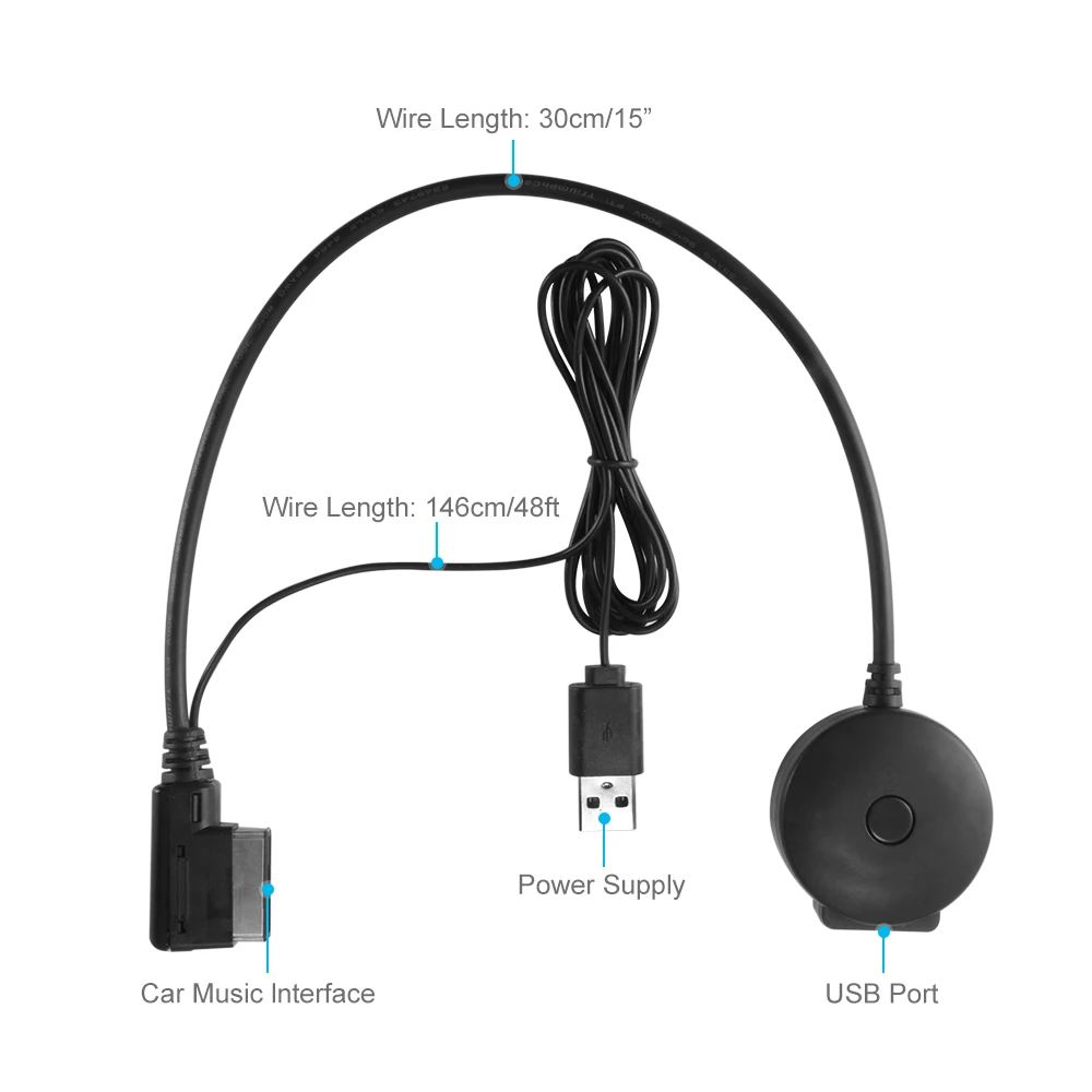 Bluetooth модуль AUX приемник кабель с USB зарядным устройством для V.W Audi A4 A5 A6 Q5 Q7 Before 2009