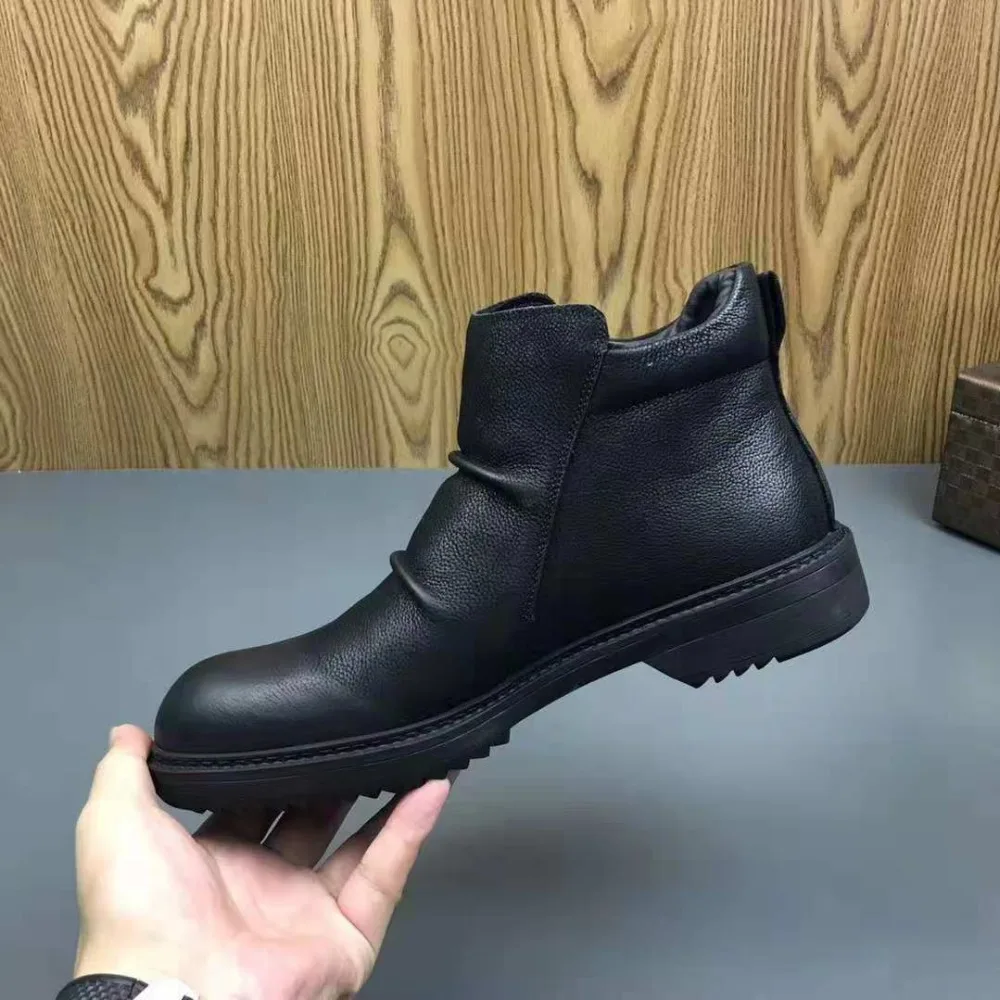 Распродажа новинка модные крутые мужские меховые теплые ботинки