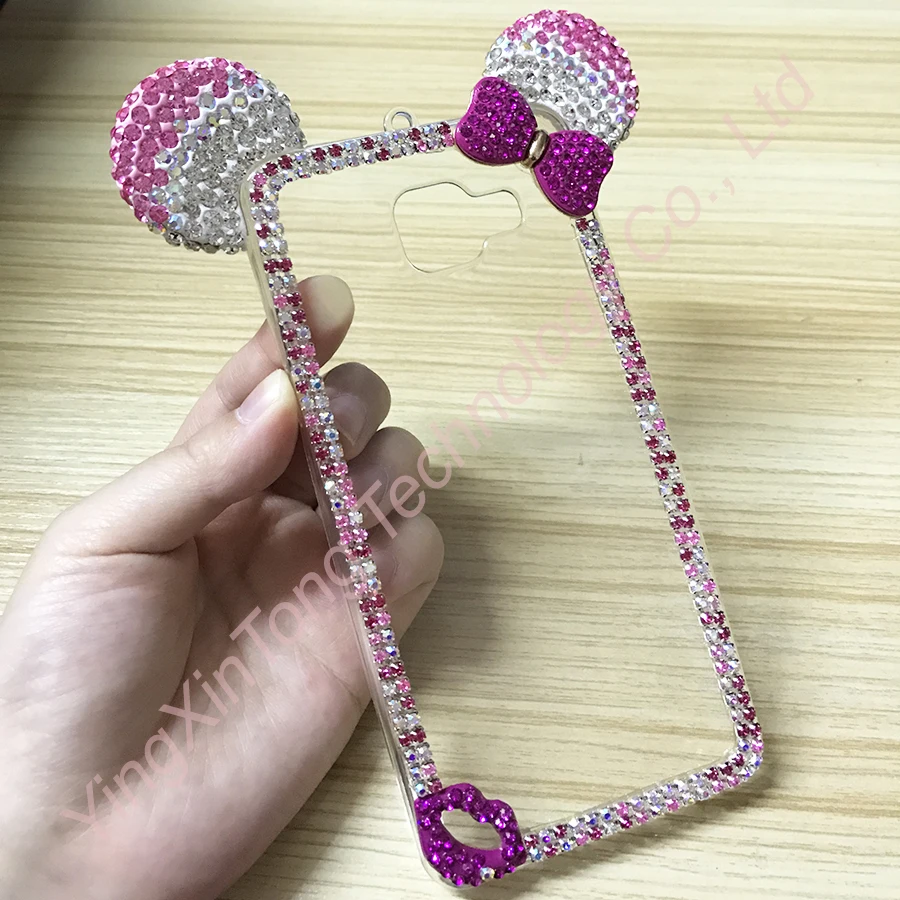 Роскошный чехол со стразами для Samsung Galaxy J3 J5 J7 A5 Fundas Capa уши Микки-Мауса Блестящий Алмазный ТПУ чехол для телефона