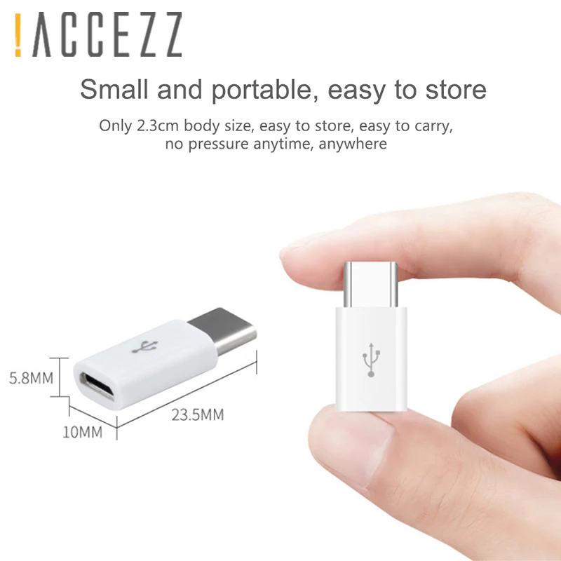 ! ACCEZZ 2PC мобильный телефон адаптер для Samsung S9 S8 Huawei P20 P10 Xiaomi OTG Micro USB к TypeC Мужской