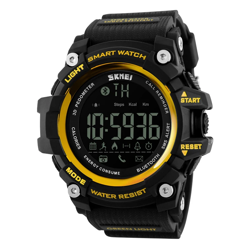 Smart Gold 1227 SKMEI модные уличные спортивные Смарт-часы мужские Bluetooth многофункциональные фитнес-часы 5 бар водонепроницаемые цифровые часы Reloj Hombre - Цвет: Smart Gold 1227