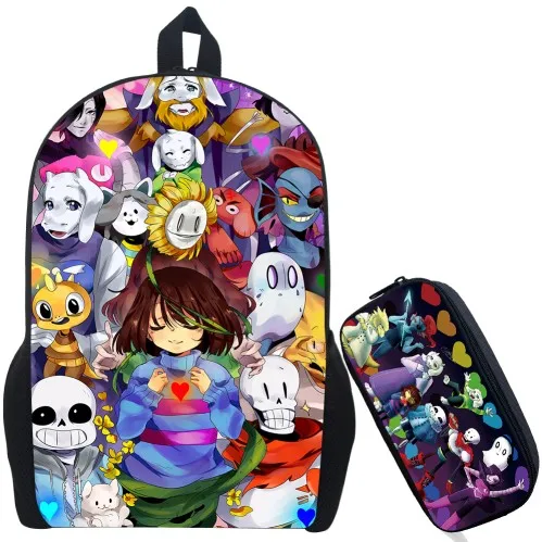 17 InchAwsome Undertale рюкзак с принтом Mochila для мальчиков и девочек школьные сумки детские рюкзаки через плечо подарочная сумка - Цвет: Светло-желтый