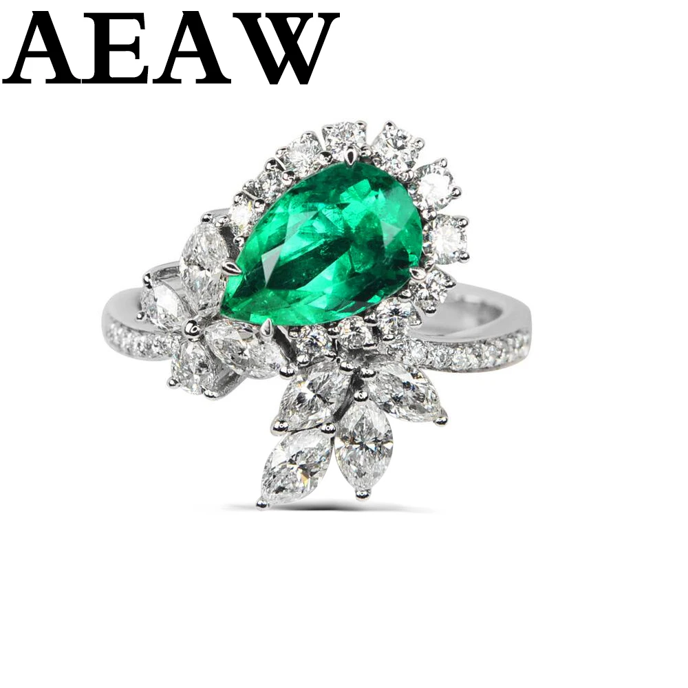 Кольцо с натуральным изумрудом 1 2ct до 3ct 14 к белое желтое золото 0 4 5 карат круглой
