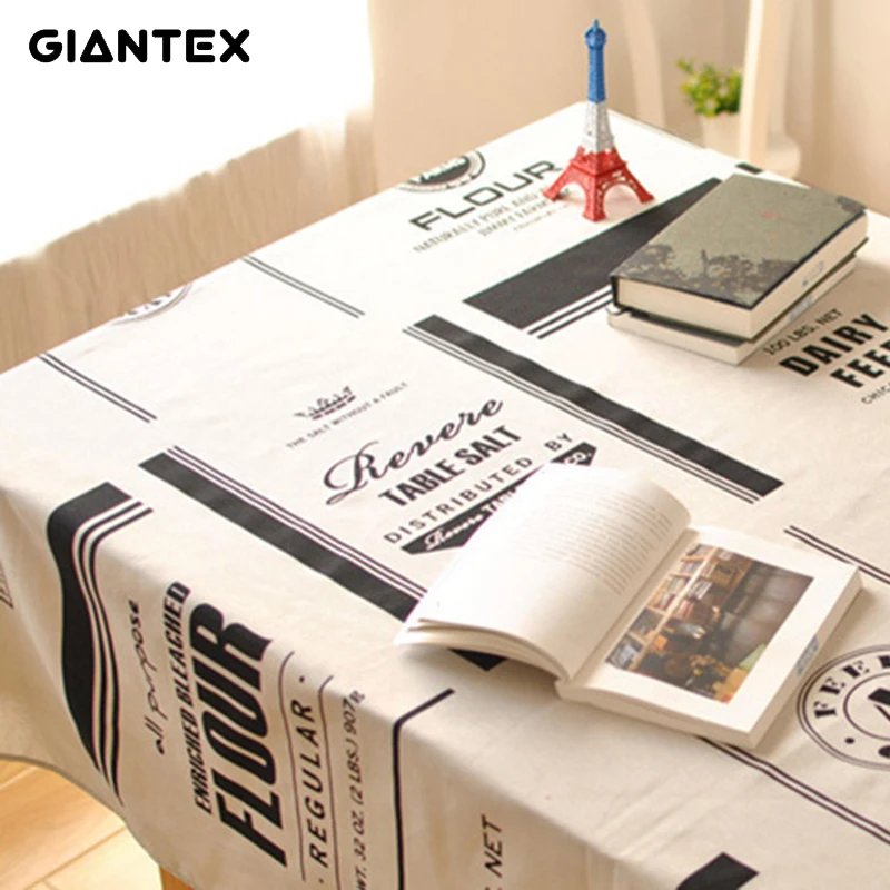 GIANTEX письмо скатерть для стола Льняная Скатерть Прямоугольные скатерти