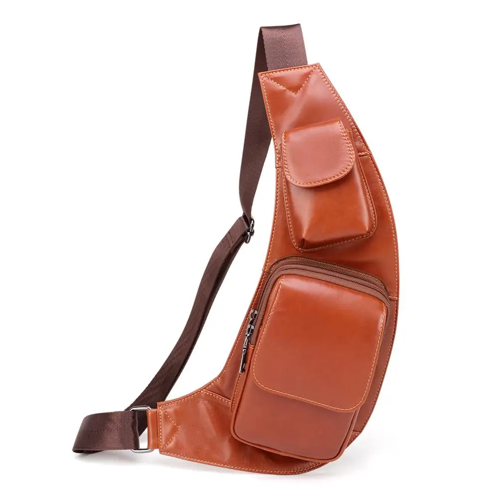 Мужская винтажная сумка из натуральной воловьей кожи на ремне через плечо