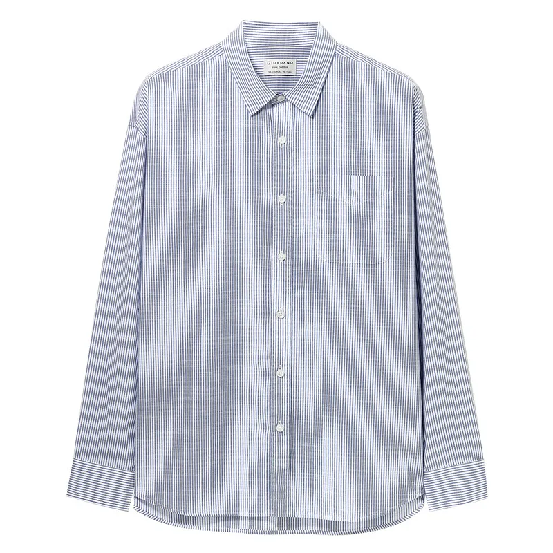 01Blue Giordano мужская простая рубашка с длинными рукавами из натурального хлопка, имеет два варианта окраса - Цвет: 01Blue