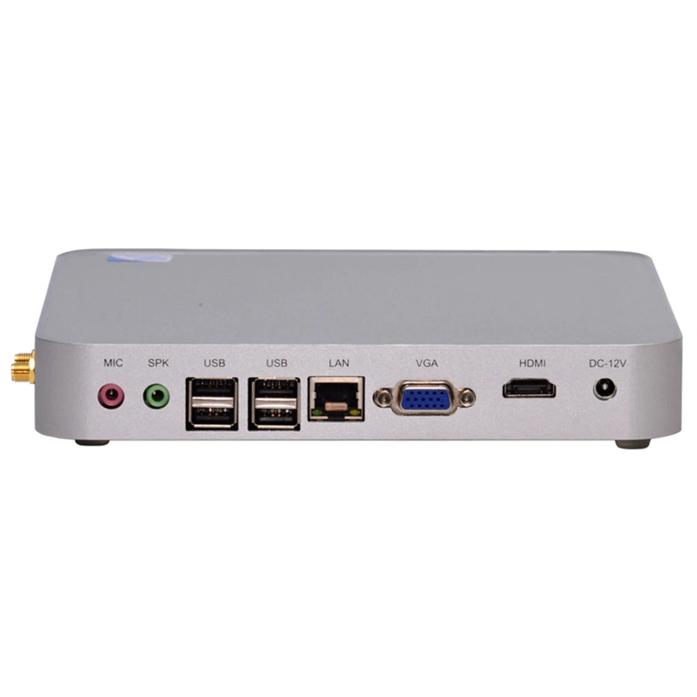 Fanless Mini PC,Intel Celeron 1007U,Windows 10/Ubuntu,Silver,[HUNSN BM08L],(WiFi/VGA/1HDMI/6USB2.0/1LAN/1,2COM Optional