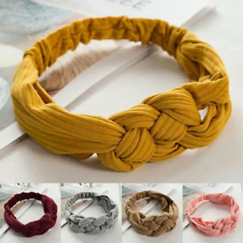 Fashion Hot Stretchy Headband Twist Knot Sports Suede Nonslip Plain Elastic Head Hair Band |