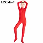 Костюм женский LZCMsoft, из размера плюс лайкры и спандекса, с длинным рукавом и высоким воротником