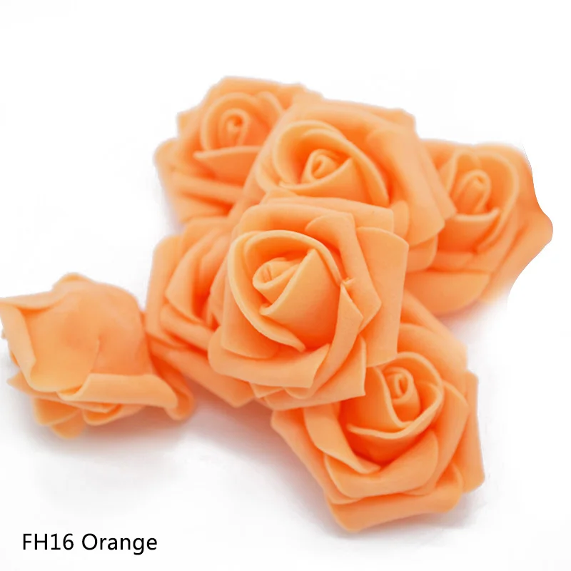 orange 30 шт./лот 4 см розы DIY ВЕНОК ручной работы искусственные из ПЭ пены цветок голова Скрапбукинг Ремесло поддельные цветы Свадебные украшения - Цвет: orange