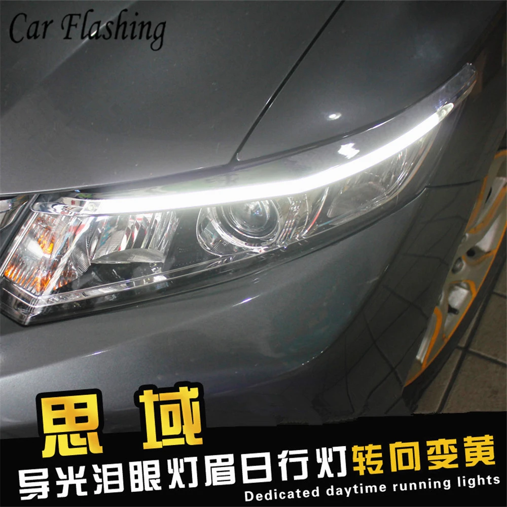 2 шт. автомобилей головной светильник бровей украшения желтый указатель поворота