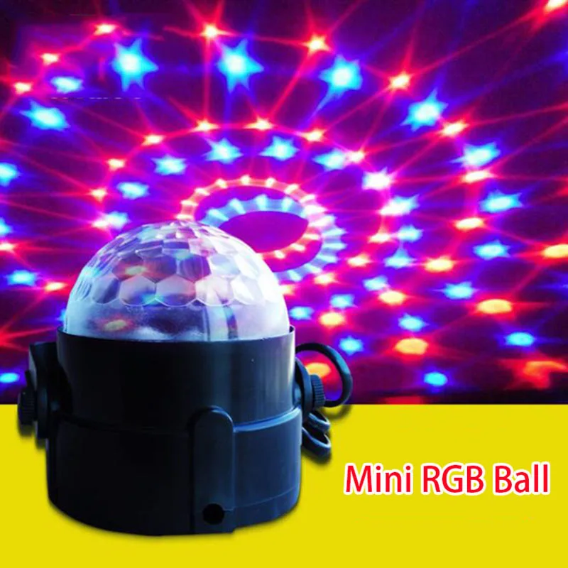 Мини 3 Вт Светодиодный светильник DJ сценический RGB цветная лампа Регулируемая