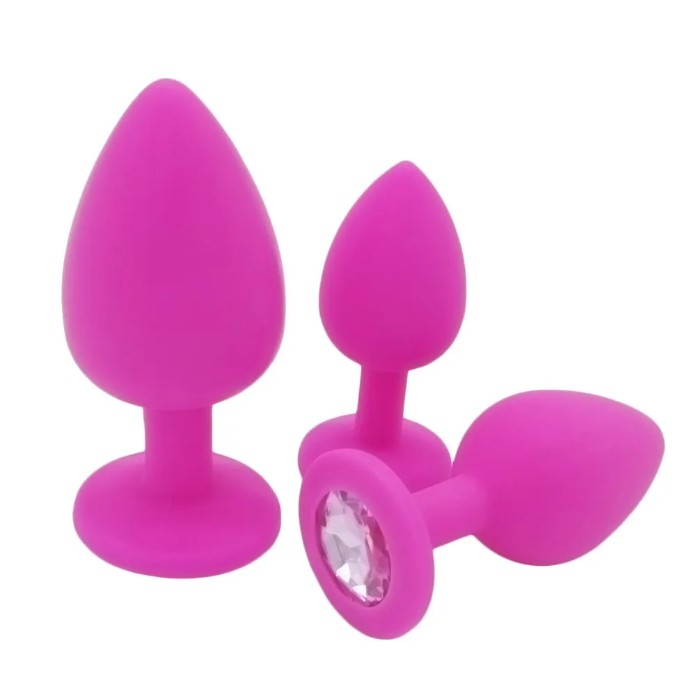Pink Small Safe Silicone Butt Plug With Crystal Jewelry Anal Vaginal Adult Sex Toys For Woman Men Gay | Красота и здоровье