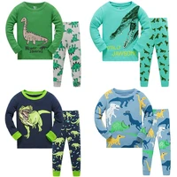 3 8 year children pajamas sets dinosaur baby boys sleepwear nightdress blue boy pijama loungewear t shirt trouser pjs cotton