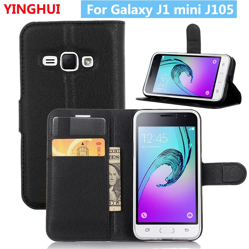 Флип-чехол Fors для Samsung J1 mini кожаный Стильный чехол-книжка Galaxy J105 с отделениями