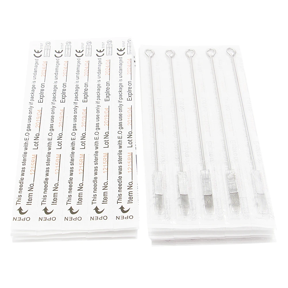 

100PCS Pro Round Magnum Standard Needles 1215RM Disposable 0.35mm Sterile Standard Tattoo Needles Free Shipping