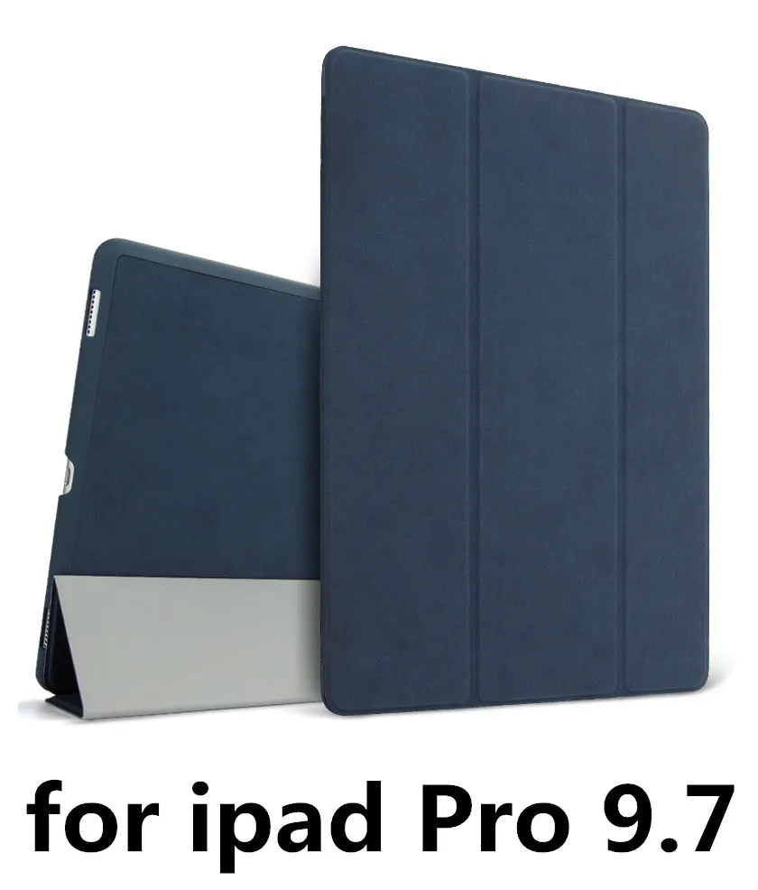 Blue Pro 9.7 luwen Чехол для iPad Pro 9,7 дюйма release cover A1673'A1674'A1675 ZAIWJ PU Высокое качество олень кожа Смарт спящий Пробуждение PU shell - Цвет: Blue Pro 9.7 luwen