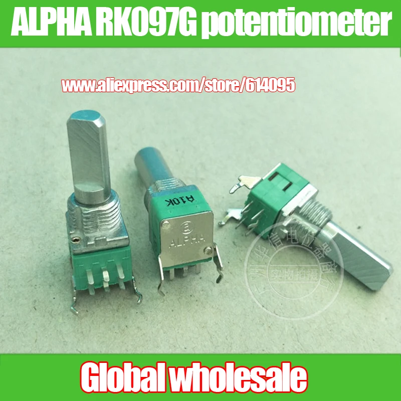 2 шт. горизонтальный двойной потенциометр ALPHA RK097G A10K/вал обратного направления 20