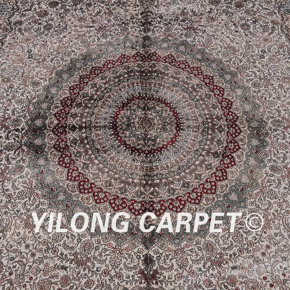 Yilong 12'x18' персидские украшения дома шелковые ковры прочный роскошный ручной