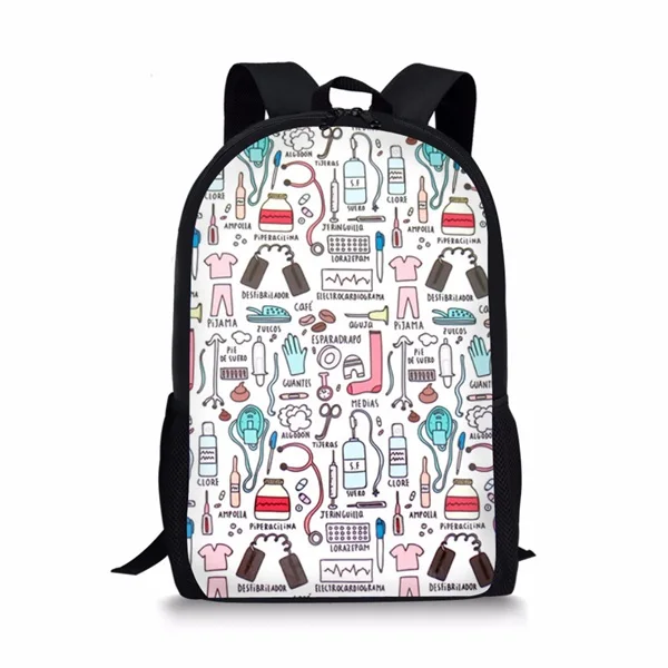 H8313C FORUDESIGNS/3 шт./компл. мультфильм медсестра печать школьные сумки для девочек милые школьные рюкзаки средняя школа Студенты Повседневная Книга сумка - Цвет: H8313C