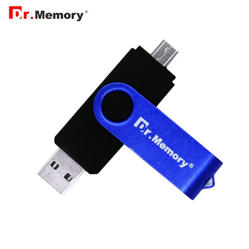black blue 64 Гб OTG USB флэш-накопители для Android мобильных телефонов планшеты 32 Гб красочные металлические флешки персонализированные OTG внешняя карта памяти - Цвет: black blue