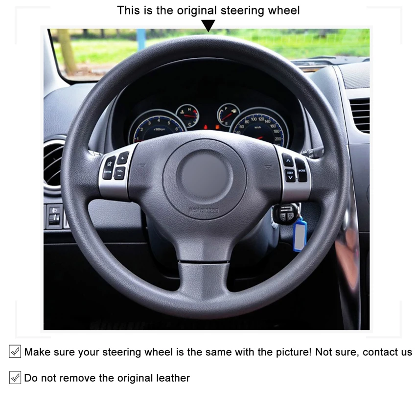 MEWANT черный красный кожаный чехол рулевого колеса автомобиля для Suzuki SX4 2006-2013 Alto 2009- Swift 2005-2011 Opel Agila