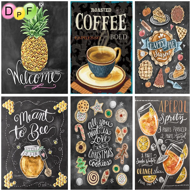 DPF 5D Full Round Diamond Painting Food Series Magic Cube Cross Stitch Art Crafts DIY Embroidery Mosaic Home Decor Gift | Дом и сад