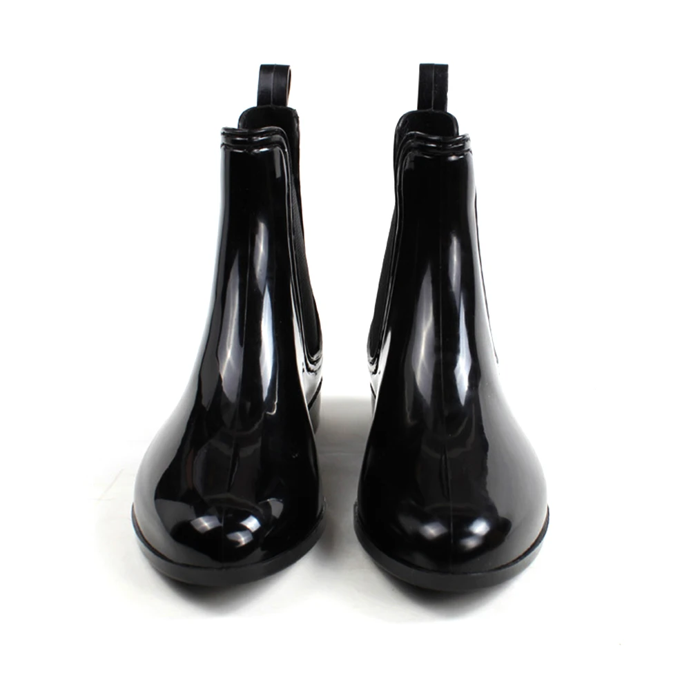 Женские непромокаемые ботинки YJSFG черные повседневные резиновые из ПВХ|Женские