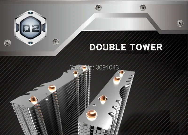 Pccooler S102 двойная поддержка башни 3 вентилятора 4pin PWM вентилятор 4 чистой меди тепловые трубки охлаждения процессора вентилятор радиатора тихий кулер Intel/AMD