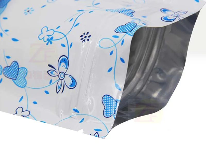 100 шт. Печать Топ подачи Фольга zip-lock Сумки Еда мешок, mylar Алюминий Фольга Сумки, Чай Чехлы, еда сторге Сумки