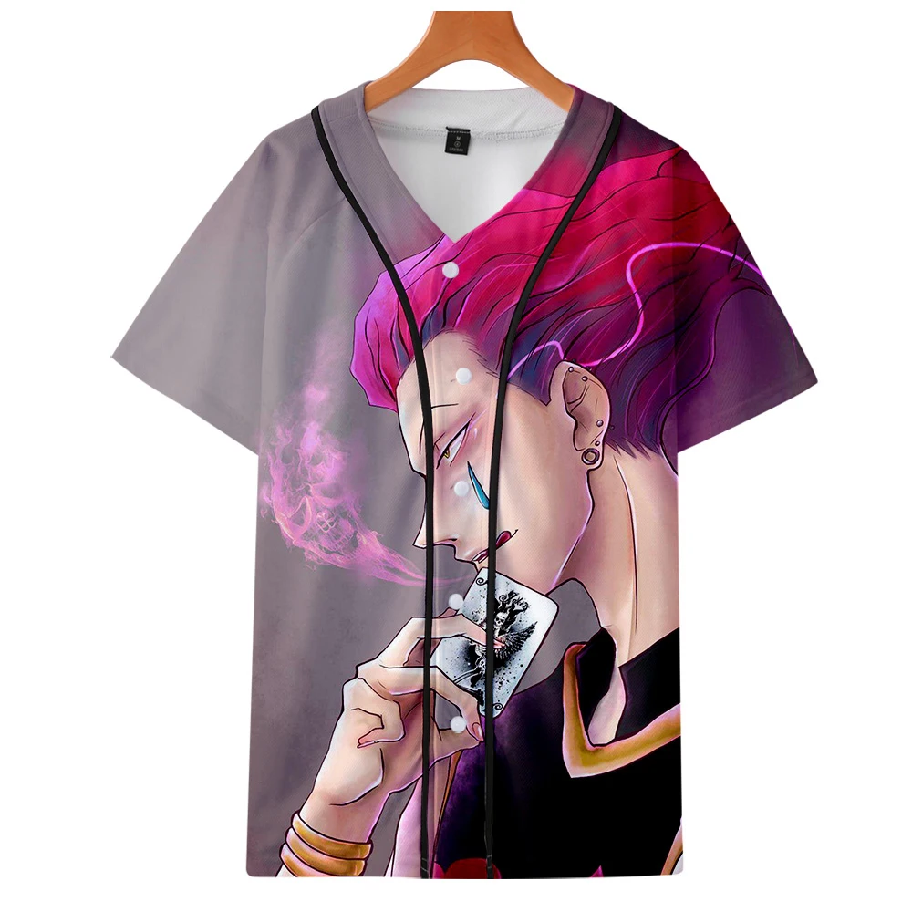 Hisoka Мужская и Женская 3D одежда лето 2018 футболка с коротким рукавом бейсбол