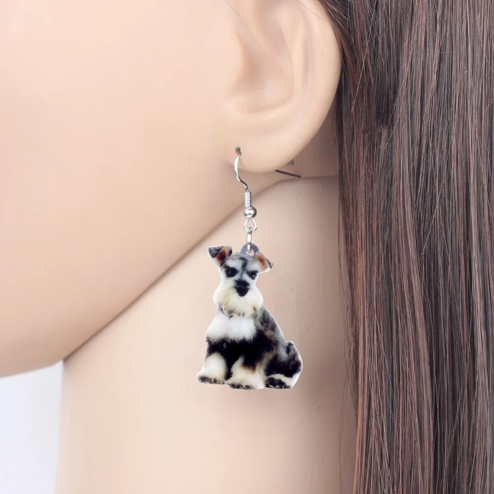 WEVENI акриловый мультяшный сидячий шнаузер новая Длинная подвеска модные