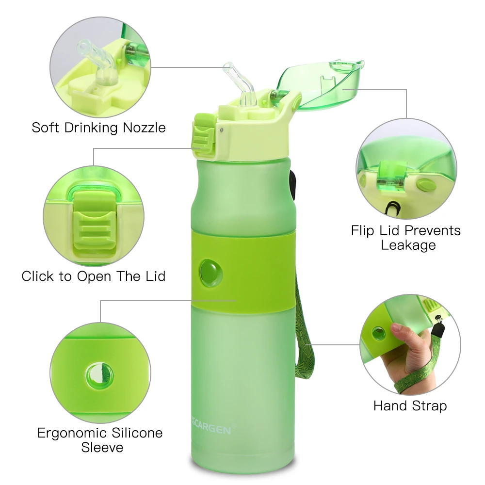 BPA Free 600 мл Спортивная бутылка для воды с соломенной Герметичной Откидной Крышкой