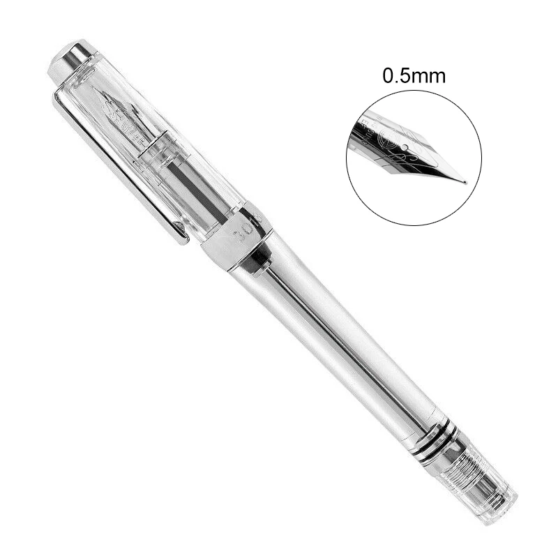 0.5MM Transparent PAILI 013 вакуумная авторучка Смола прозрачное качество EF/F чернила с перьевой ручкой - Цвет: 0.5MM Transparent