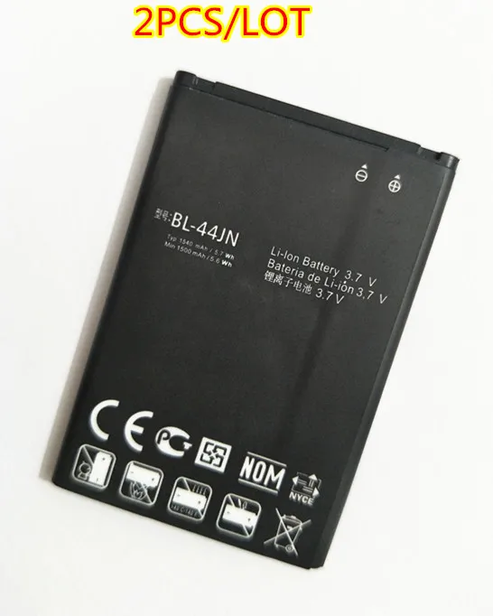 Аккумулятор 1540 мА ч 2 шт./лот BL-44JN для телефонов LG Optimus Zone E400 L3 L5 E612 EAC61679601 P970 E510 LGE510