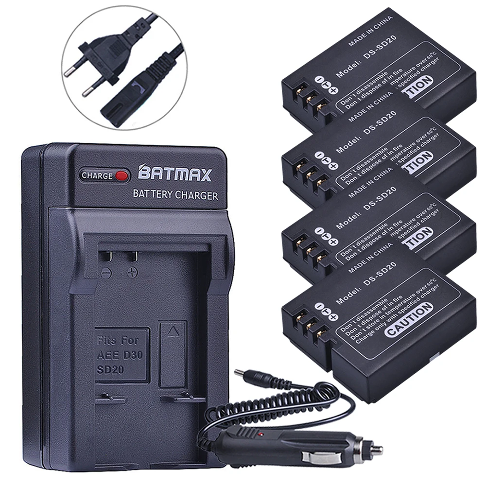 4 шт. аккумулятор для смартфона AEE SD18 SD19 SD20 SD22 SD23 ROLLEI 3S|Цифровые аккумуляторы| |