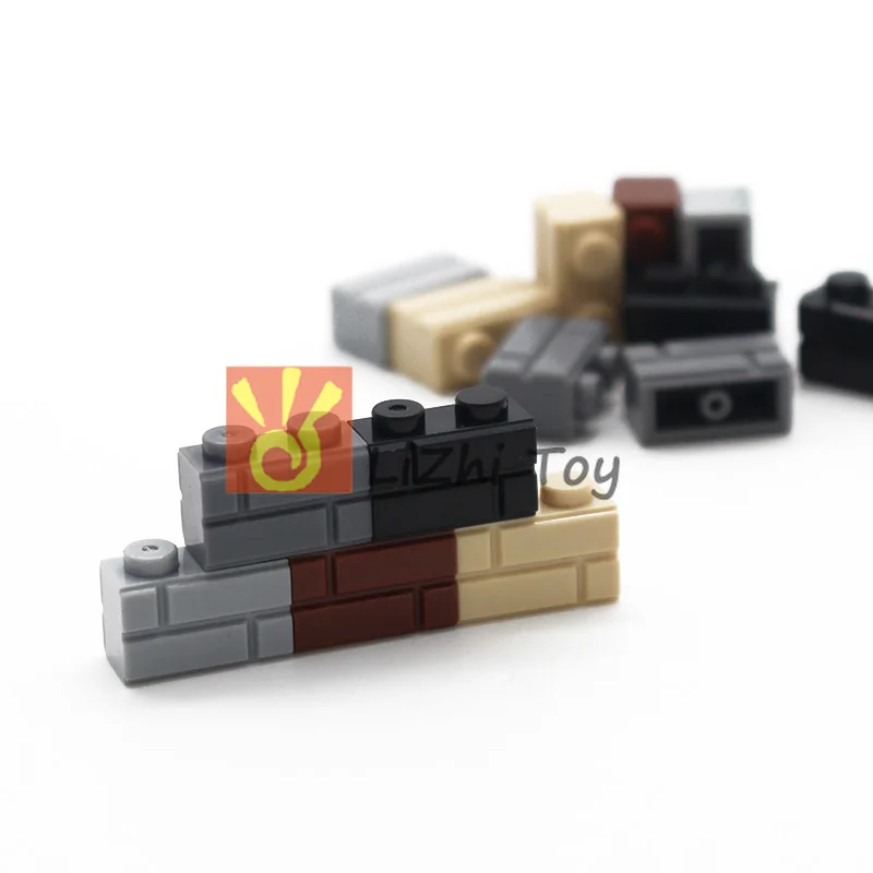 Moc кирпич модифицированный 1x2 с профилем кирпичной кладки (профиль кирпича) стена