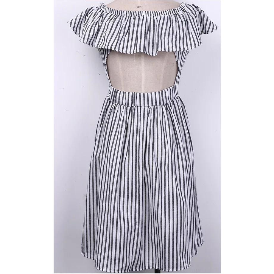 Новинка 2017 сексуальное льняное женское платье с открытыми плечами оборками