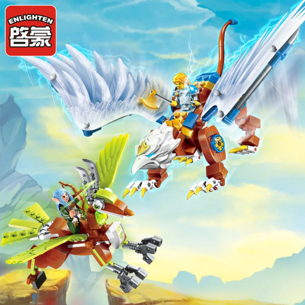 Просвещения Building Block войны of Glory замок рыцарей лорд небо 2 фигурки 290 шт. Гриффин и
