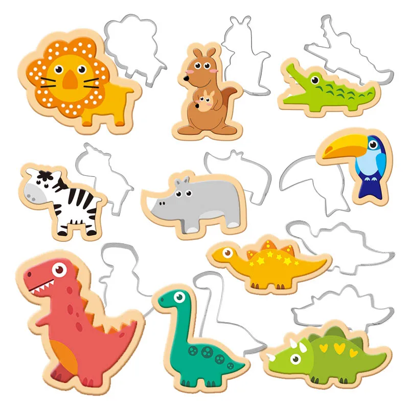 Форма для выпечки печенья из нержавеющей стали в форме динозавра|Принадлежности