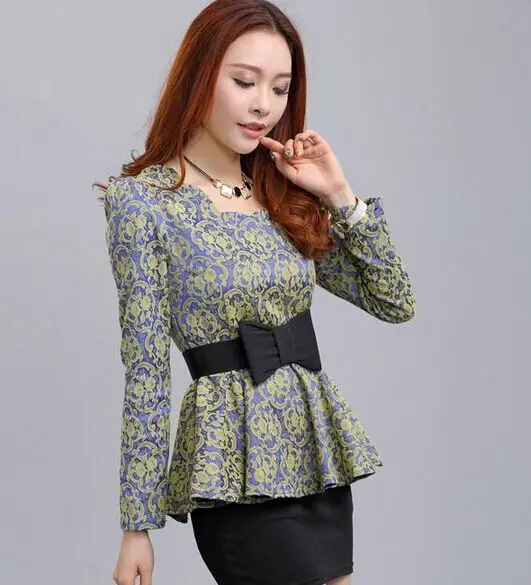 Модная одежда с цветами кружево 2017 Blusas элегантная рубашка оборками Большие